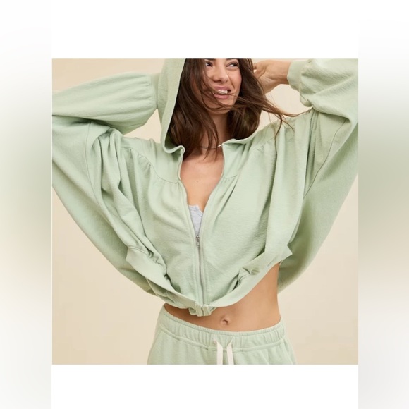 Aerie Light Green Zip-Up Jacket - Picture 3 of 8